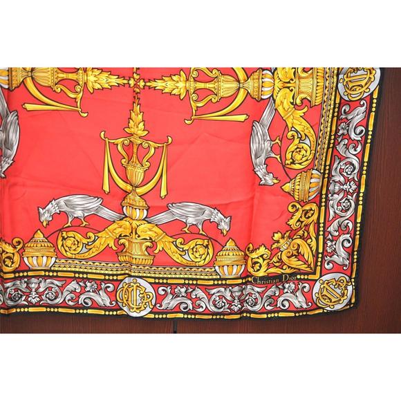 Auth Christian Dior Scarf Bird Motif #76130C11B - Picture 5 of 15